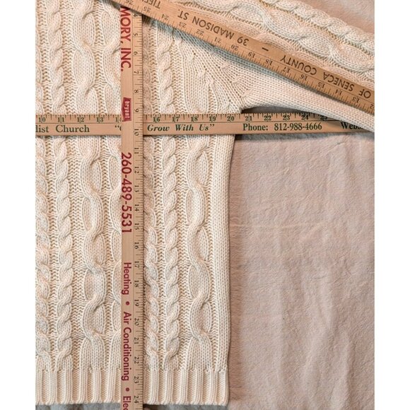 L.S Ayres Sweater Vintage 70s Fisherman Cableknit Classic Cream Women's Medium - Picture 7 of 7